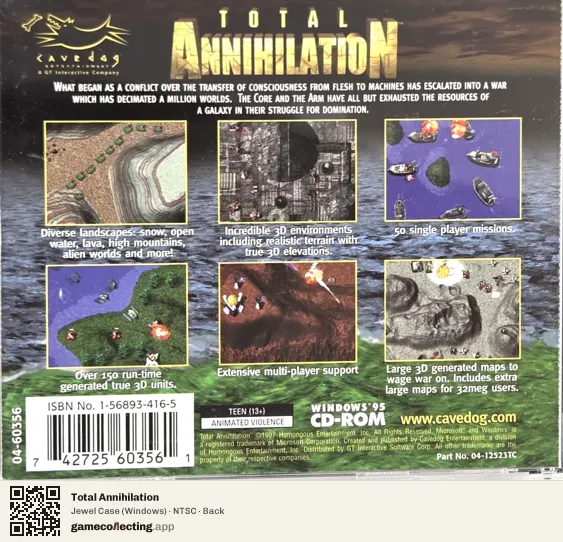Total Annihilation Computer, NTSC box back