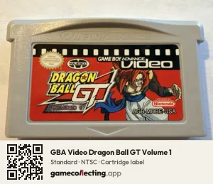 GBA Video Dragon Ball GT Volume 1 Game Boy Advance, NTSC cartridge label