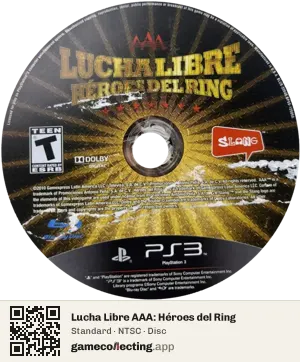 Lucha Libre AAA: Héroes del Ring PlayStation 3, NTSC disc