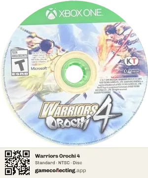 Warriors Orochi 4 Xbox One, NTSC disc