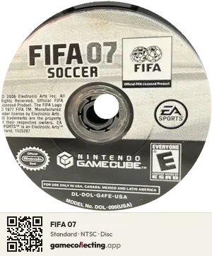 FIFA 07 Nintendo GameCube, NTSC disc