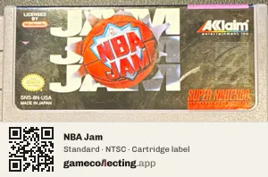 NBA Jam Super Nintendo Entertainment System, NTSC cartridge label