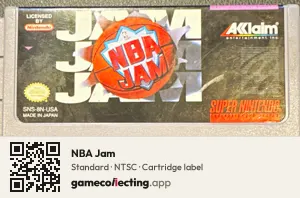 NBA Jam Super Nintendo Entertainment System, NTSC cartridge label