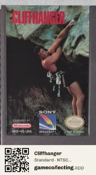 Cliffhanger Nintendo Entertainment System, NTSC cartridge label