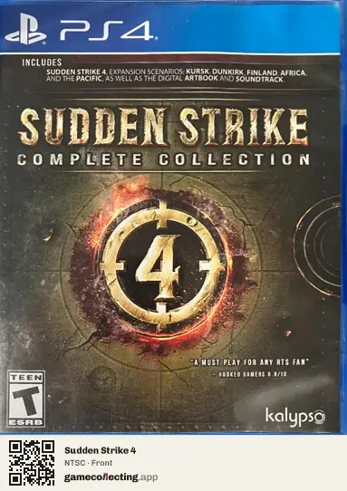 Sudden Strike 4 PlayStation 4, NTSC box front