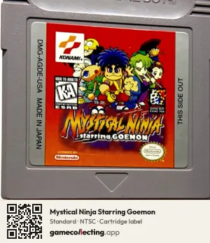 Mystical Ninja Starring Goemon Game Boy, NTSC cartridge label