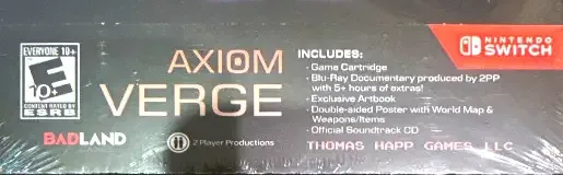 Axiom Verge, the ESRB box on its front