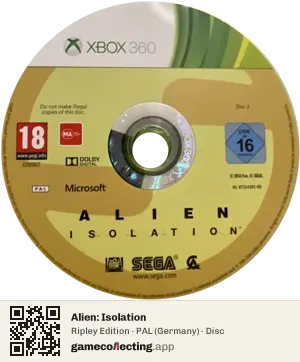 Alien: Isolation Xbox 360, PAL disc