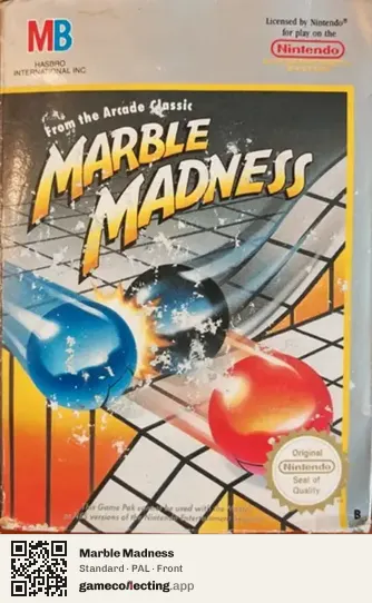 Marble Madness Nintendo Entertainment System, PAL box front