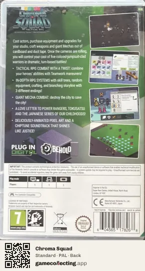 Chroma Squad Nintendo Switch, PAL box back