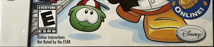 Club Penguin: Elite Penguin Force: Herbert's Revenge, the ESRB box on its front