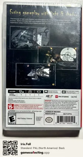 Iris.Fall Nintendo Switch, NTSC box back