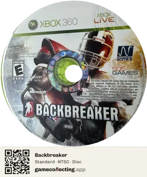 Backbreaker Xbox 360, NTSC disc