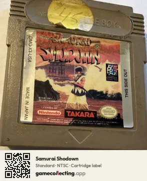 Samurai Shodown Game Boy, NTSC cartridge label