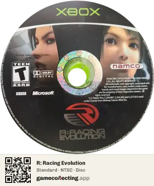 R: Racing Evolution Xbox, NTSC disc