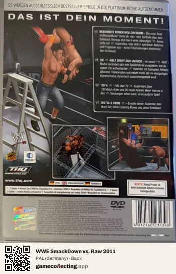 WWE SmackDown vs. Raw 2011 PlayStation 2, Germany box back