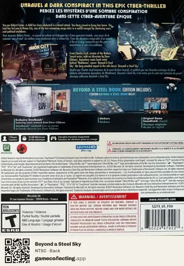 Beyond a Steel Sky PlayStation 5, NTSC box back