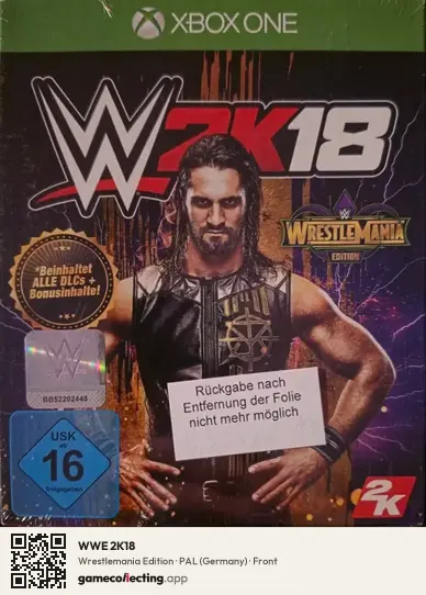 WWE 2K18 Xbox One, Germany box front