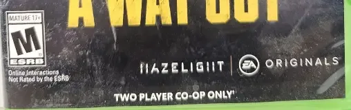 A Way Out, the ESRB box on its front