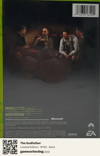 The Godfather Xbox, NTSC box back