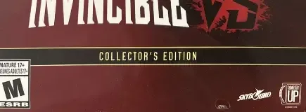 Invincible VS, the ESRB box on its front