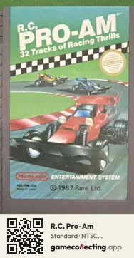 R.C. Pro-Am Nintendo Entertainment System, NTSC cartridge label