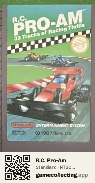 R.C. Pro-Am Nintendo Entertainment System, NTSC cartridge label