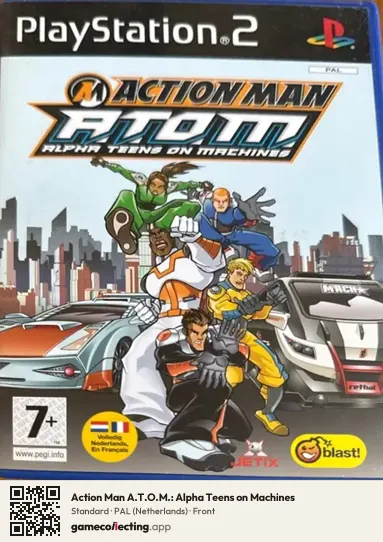 Action Man A.T.O.M.: Alpha Teens on Machines PlayStation 2, Netherlands box front