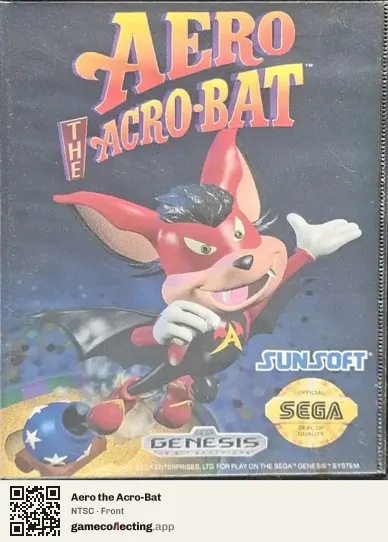 Aero the Acro-Bat Sega Mega Drive / Genesis, NTSC box front