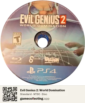 Evil Genius 2: World Domination PlayStation 4, NTSC disc