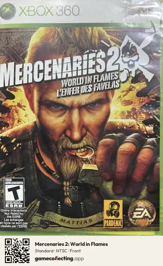 Mercenaries 2: World in Flames Xbox 360, NTSC box front