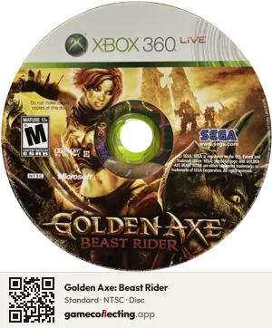Golden Axe: Beast Rider Xbox 360, NTSC disc
