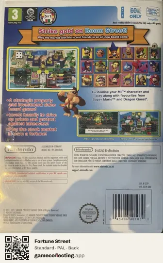 Fortune Street Nintendo Wii, PAL box back