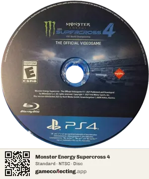 Monster Energy Supercross 4 PlayStation 4, NTSC disc