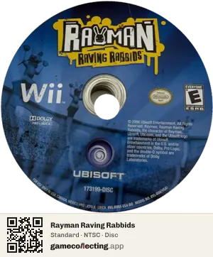 Rayman Raving Rabbids Nintendo Wii, NTSC disc
