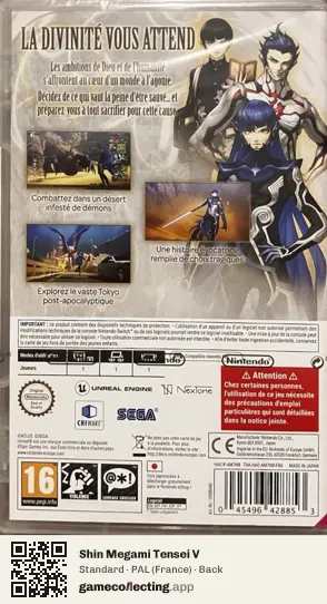 Shin Megami Tensei V Nintendo Switch, France box back