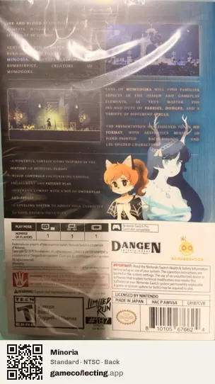 Minoria Nintendo Switch, NTSC box back