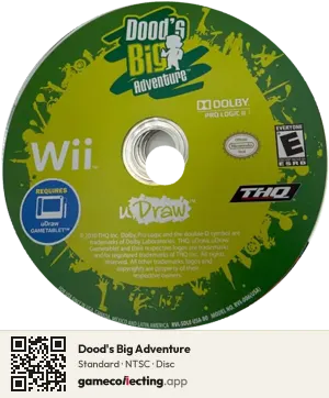 Dood's Big Adventure Nintendo Wii, NTSC disc