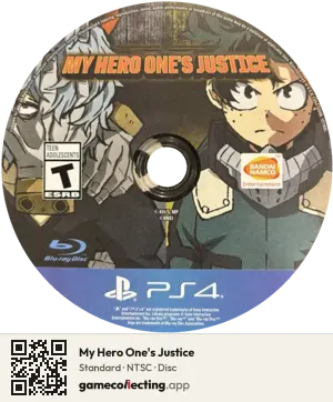 My Hero One's Justice PlayStation 4, NTSC disc