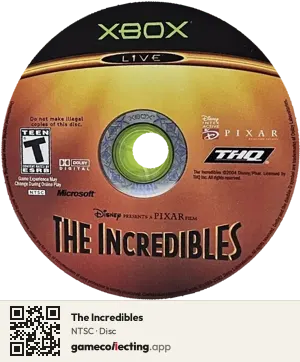 The Incredibles Xbox, NTSC disc