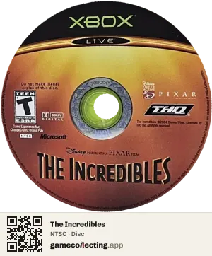 The Incredibles Xbox, NTSC disc