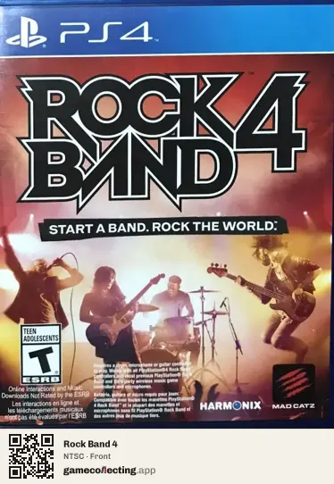 Rock Band 4 PlayStation 4, NTSC box front