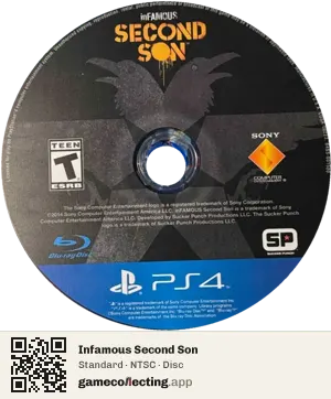 Infamous Second Son PlayStation 4, NTSC disc