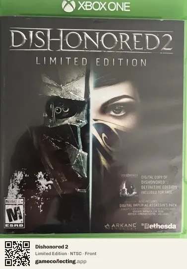 Dishonored 2 Xbox One, NTSC box front