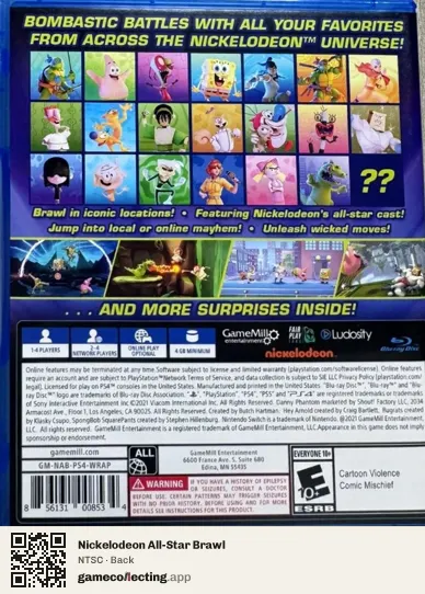 Nickelodeon All-Star Brawl PlayStation 4, NTSC box back