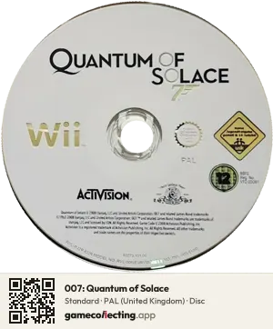 007: Quantum of Solace Nintendo Wii, PAL disc