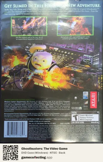 Ghostbusters: The Video Game Computer, NTSC box back