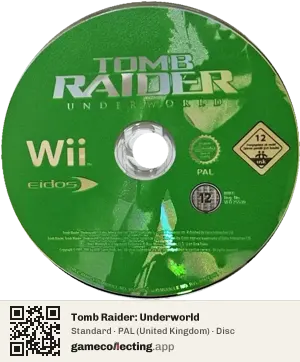 Tomb Raider: Underworld Nintendo Wii, PAL disc