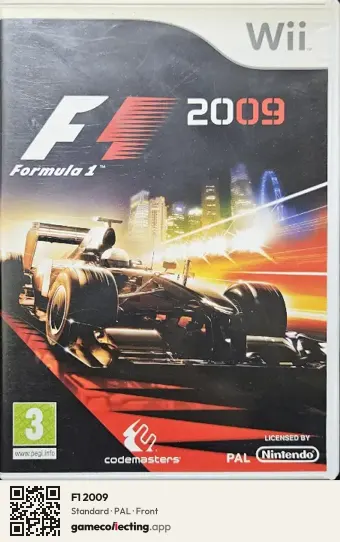 F1 2009 Nintendo Wii, PAL box front