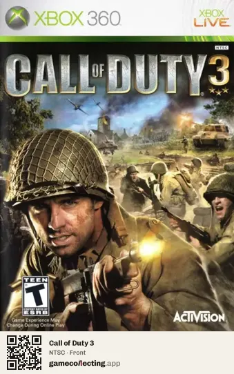 Call of Duty 3 Xbox 360, NTSC box front